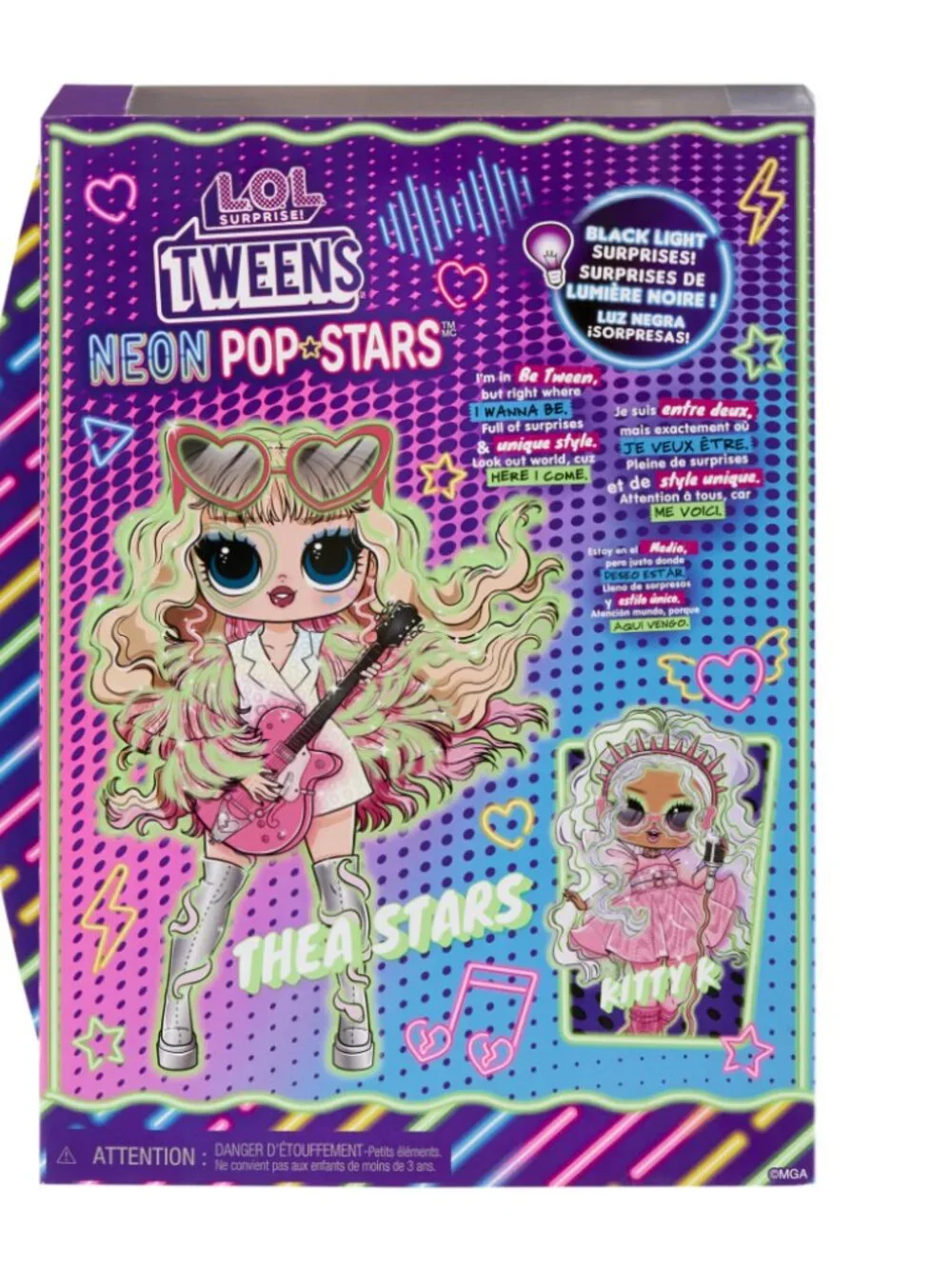 NEW LOL Surprise Tweens Neon Pop Stars Thea Stars Fashion Doll UV Glow Light